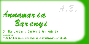 annamaria barenyi business card
